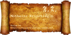 Notheisz Krisztián névjegykártya